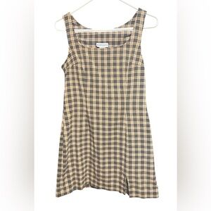 Y2K Rampage Black and Cream Plaid Mini Dress